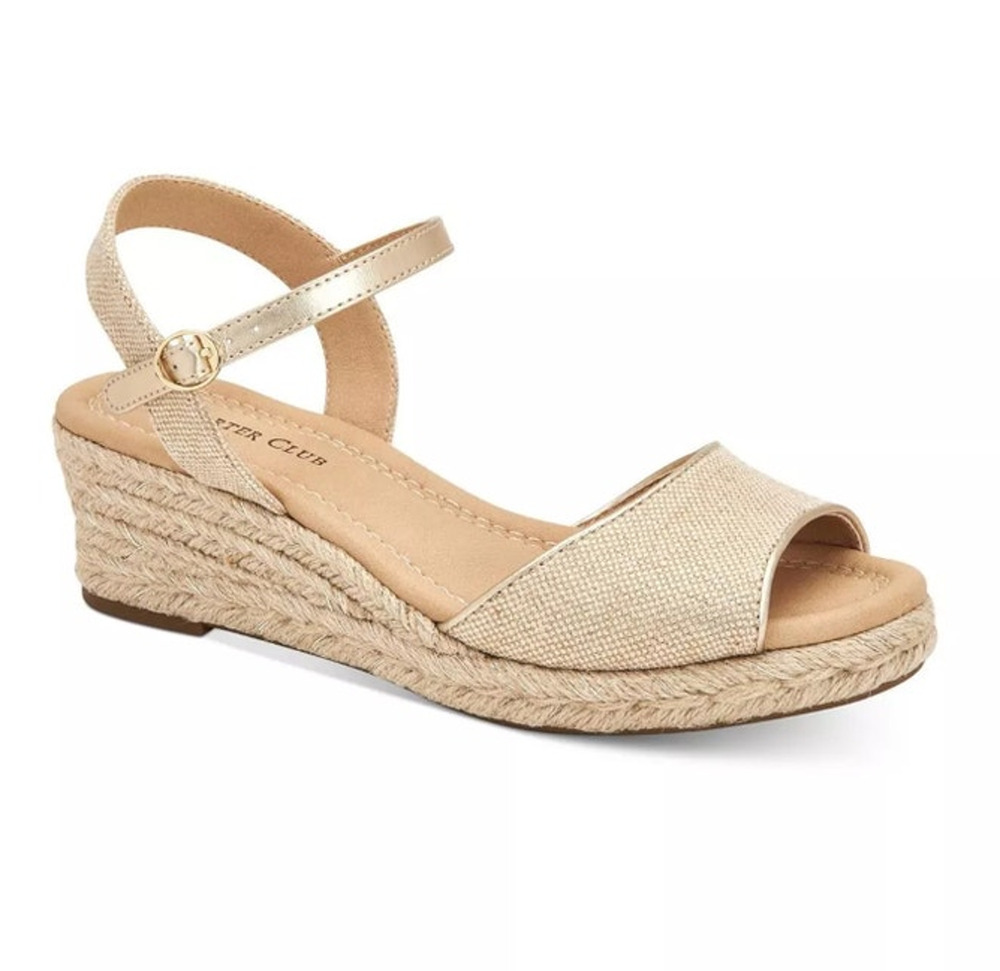 CHARTER CLUB Womens NEW Platform Luchia Peep-Toe Wedge Espadrille Size 12